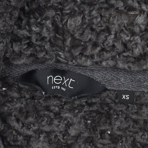 Next Women's Grey Hooded Fleece Jacket XS