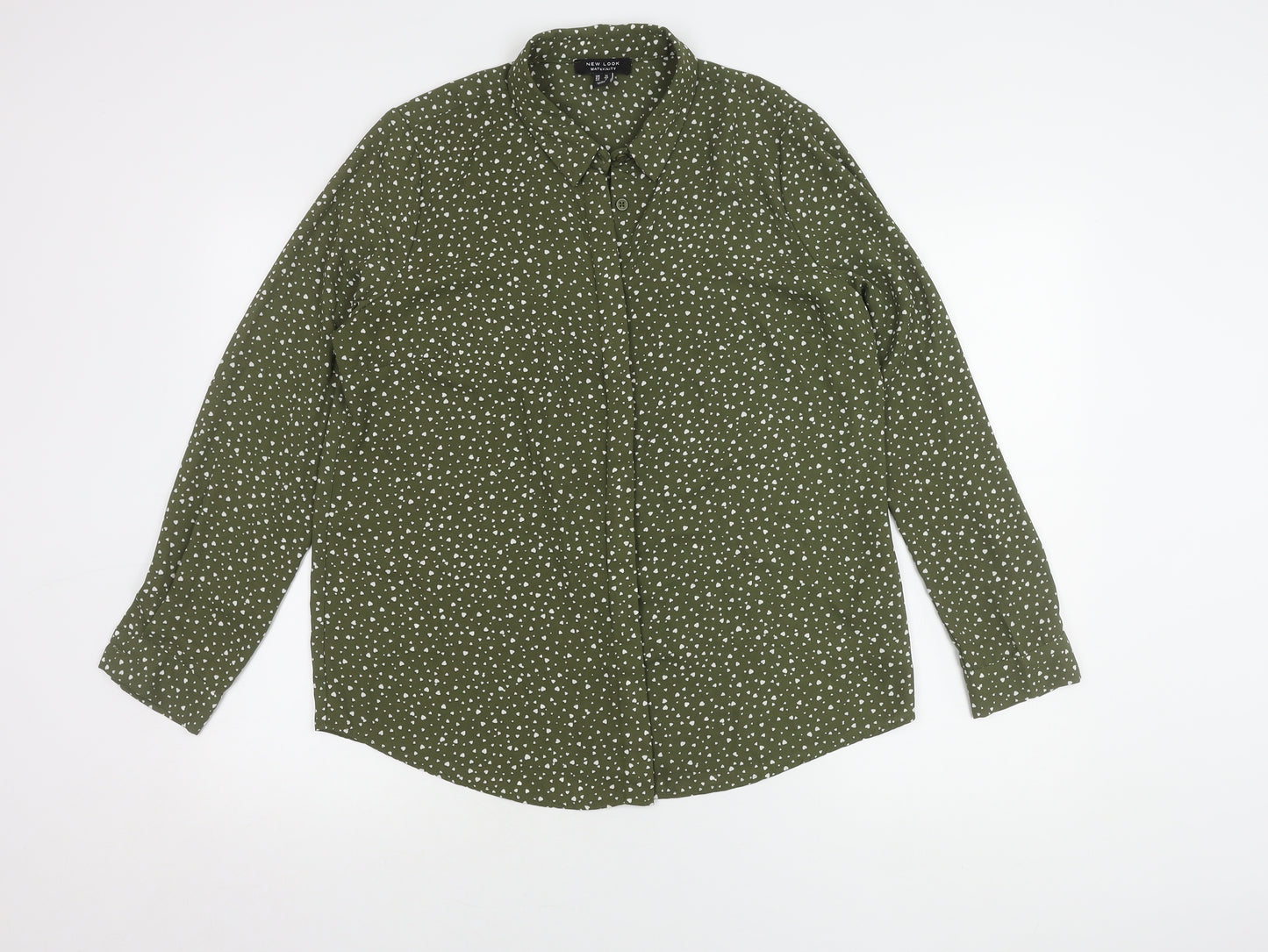 New Look Women's Green Maternity Button-Up Shirt