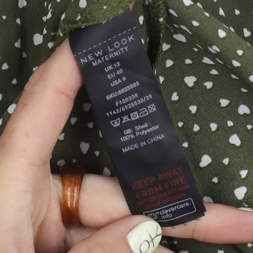 New Look Women's Green Maternity Button-Up Shirt