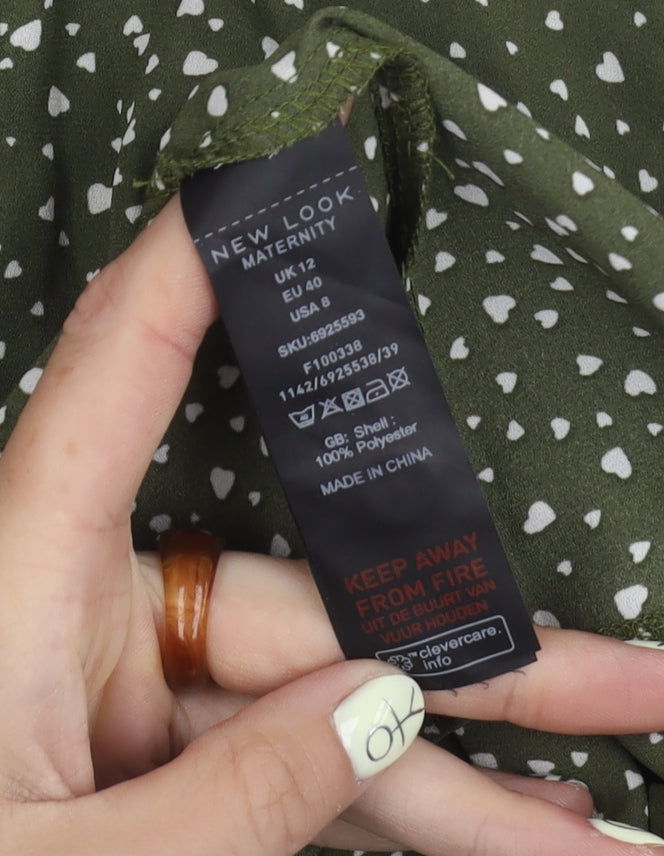 New Look Women's Green Maternity Button-Up Shirt