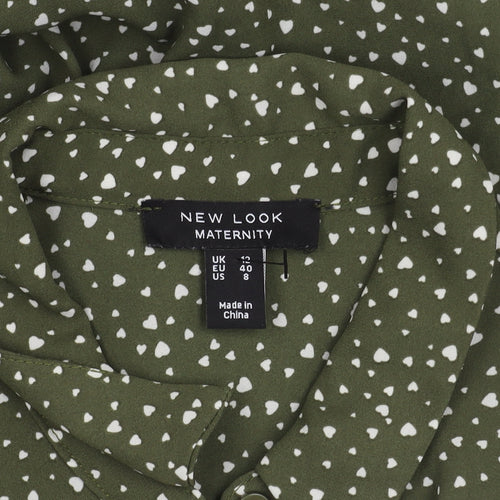 New Look Women's Green Maternity Button-Up Shirt