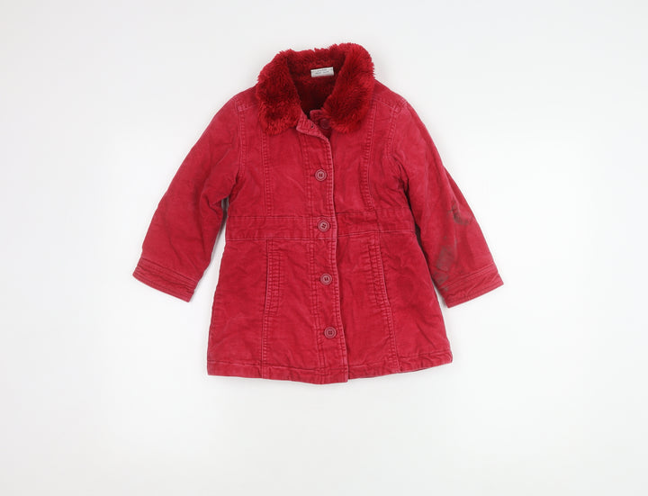 Next Girls Red Cotton Coat 3-4 Years