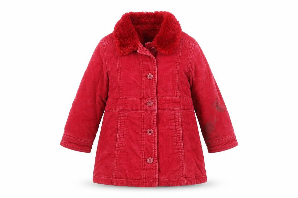 Front view of Next girls’ red cotton coat 3-4 years