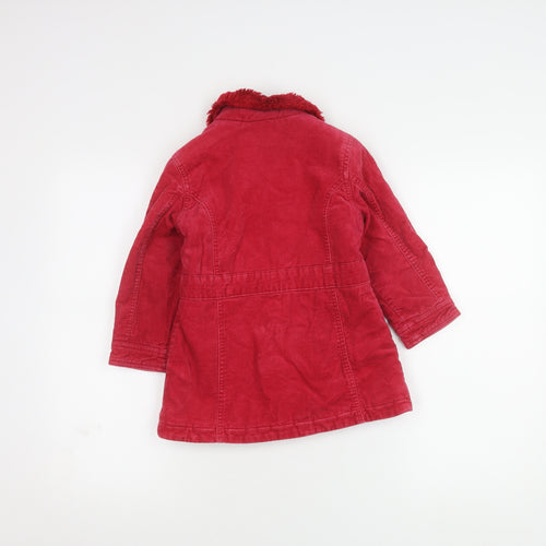 Next Girls Red Cotton Coat 3-4 Years