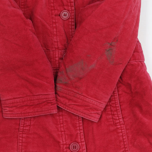 Next Girls Red Cotton Coat 3-4 Years