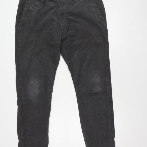 Marks and Spencer Men's Grey 38 Regular Fit Trousers