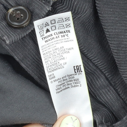 Marks and Spencer Men's Grey 38 Regular Fit Trousers