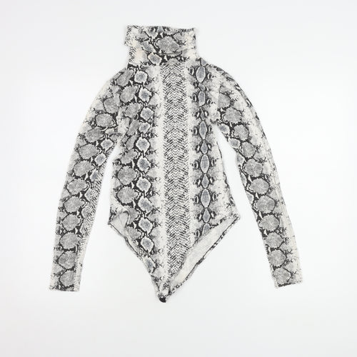 PrettyLittleThing Women's Snakeskin Long Sleeve Top