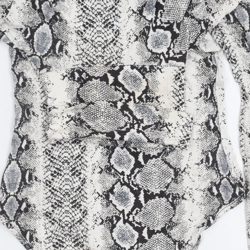 PrettyLittleThing Women's Snakeskin Long Sleeve Top