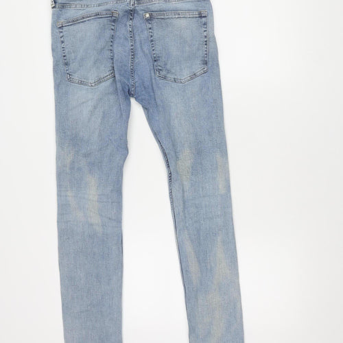 H&M Women's Blue Skinny Jeans Size 4 Distressed