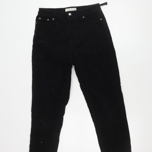 Topshop Women's Black Corduroy Trousers Size 8 Casual Comfy