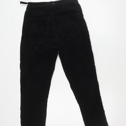 Topshop Women's Black Corduroy Trousers Size 8 Casual Comfy