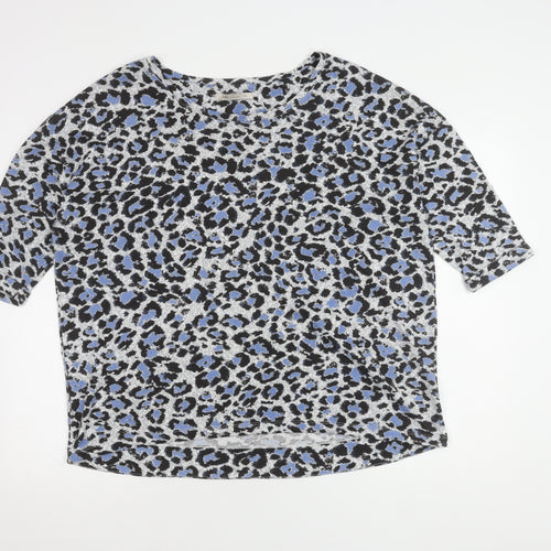 Marks and Spencer Women's Blue Leopard Print Jumper, Size 16
