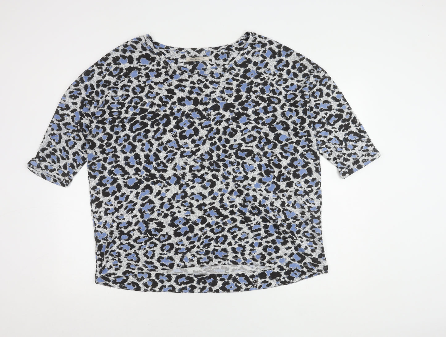 Marks and Spencer Women's Blue Leopard Print Jumper, Size 16