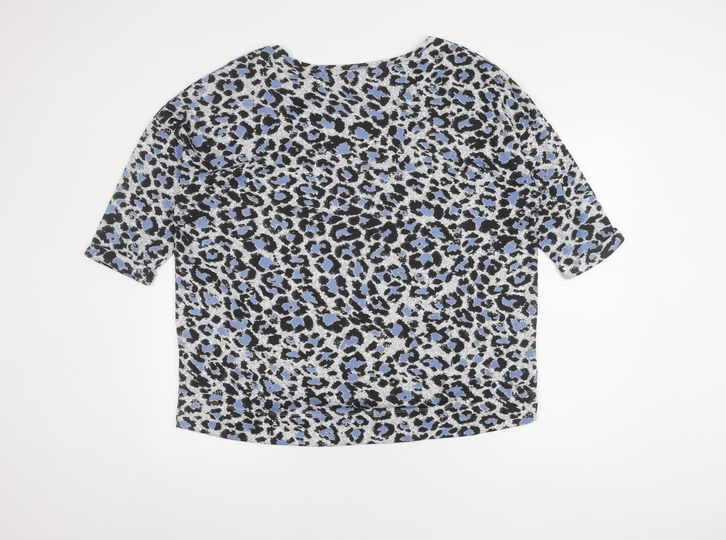 Marks and Spencer Women's Blue Leopard Print Jumper, Size 16