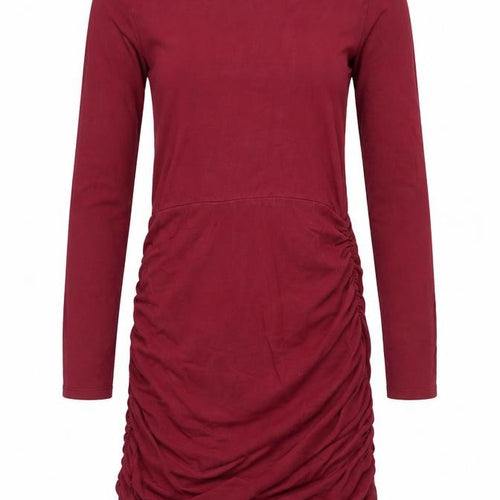 ASOS Petite Red Long Sleeve Ruched Dress UK 8