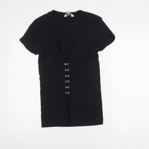 Miss Selfridge Women's Black T-Shirt, Size 6