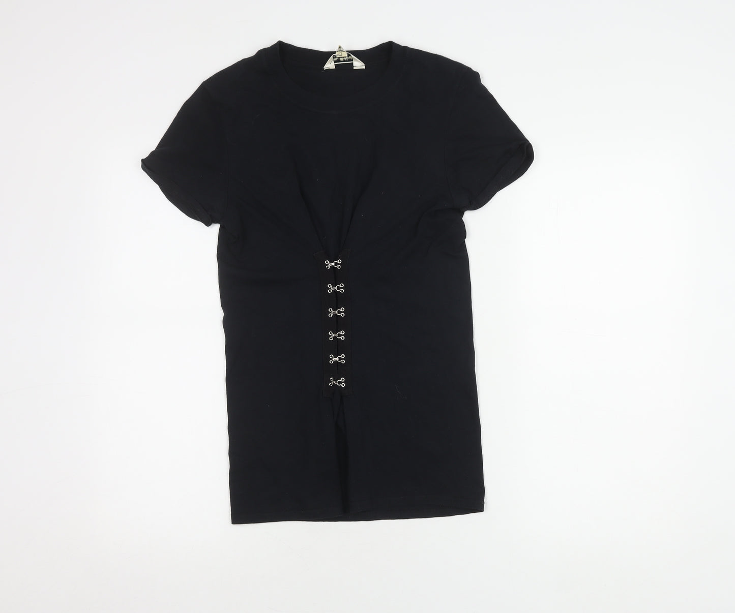Miss Selfridge Women's Black T-Shirt, Size 6