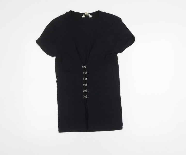 Miss Selfridge Women's Black T-Shirt, Size 6