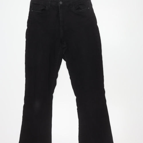 Noisy May Women's Black Flared Jeans, Size UK 3, High Waist