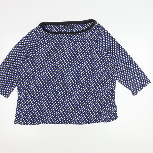 Marks and Spencer Women's Black Geometric Top, Size 18