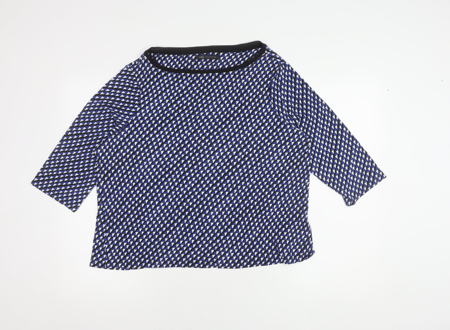 Marks and Spencer Women's Black Geometric Top, Size 18
