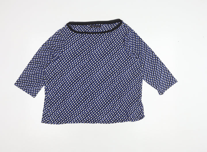 Marks and Spencer Women's Black Geometric Top, Size 18