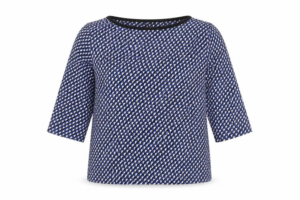 Front view of Marks & Spencer Women's Black Geometric Top, size 18