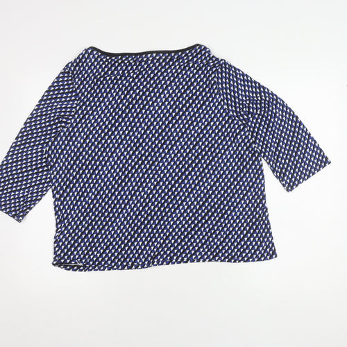 Marks and Spencer Women's Black Geometric Top, Size 18