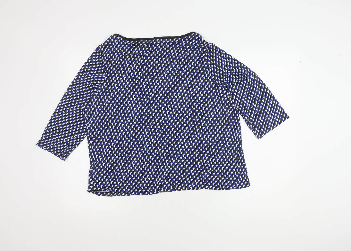 Marks and Spencer Women's Black Geometric Top, Size 18