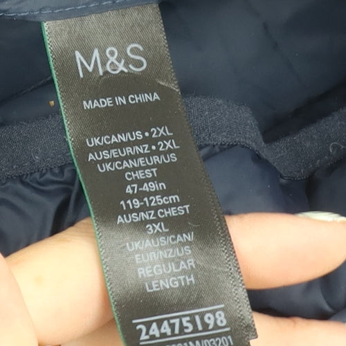 Marks and Spencer Men's Blue 2XL Puffer Jacket