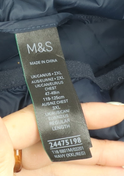 Marks and Spencer Men's Blue 2XL Puffer Jacket