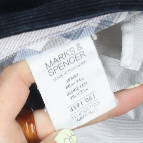 Marks and Spencer Men's Blue Trousers 34x31
