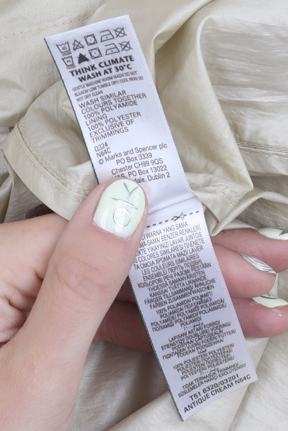 Marks and Spencer Beige Hooded Jacket, Women UK 16, Excellent Condition