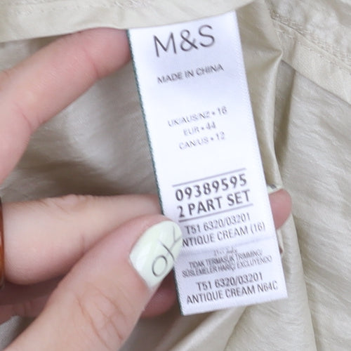 Marks and Spencer Beige Hooded Jacket, Women UK 16, Excellent Condition