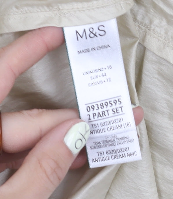 Marks and Spencer Beige Hooded Jacket, Women UK 16, Excellent Condition