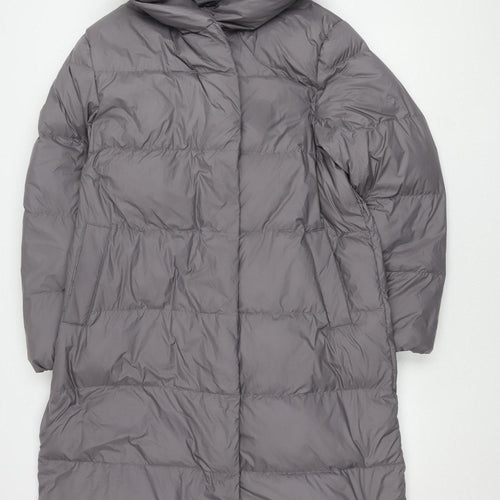 Marks and Spencer Women's Grey Long Puffer Coat Size 16