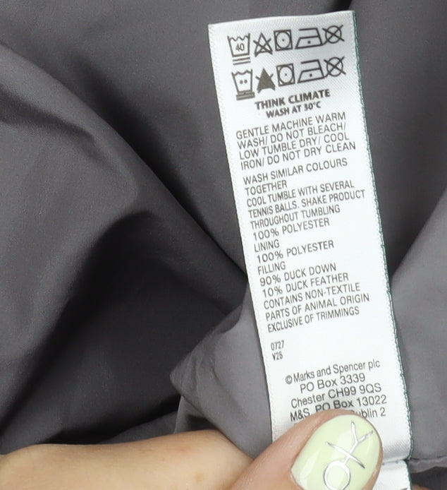 Marks and Spencer Women's Grey Long Puffer Coat Size 16