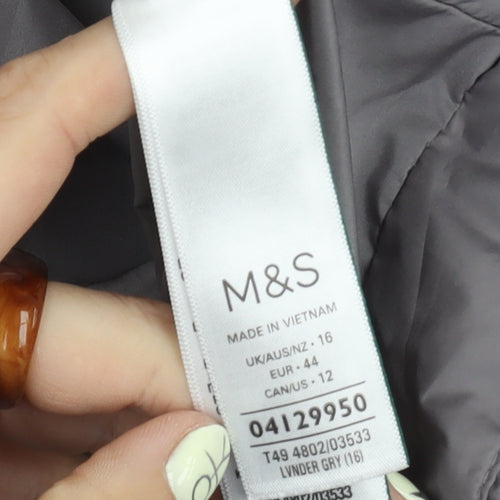 Marks and Spencer Women's Grey Long Puffer Coat Size 16