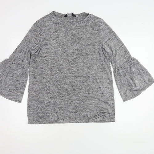 Dorothy Perkins Grey Women's Top Size 14 Bell Sleeve