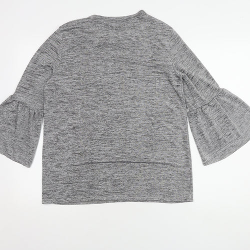 Dorothy Perkins Grey Women's Top Size 14 Bell Sleeve