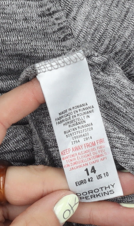 Dorothy Perkins Grey Women's Top Size 14 Bell Sleeve