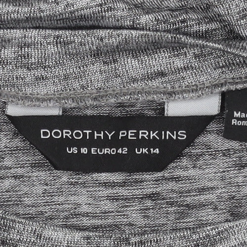 Dorothy Perkins Grey Women's Top Size 14 Bell Sleeve