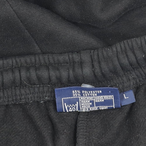 Boston Jeans Sport Men's Black Joggers L Fleece Gym Wear