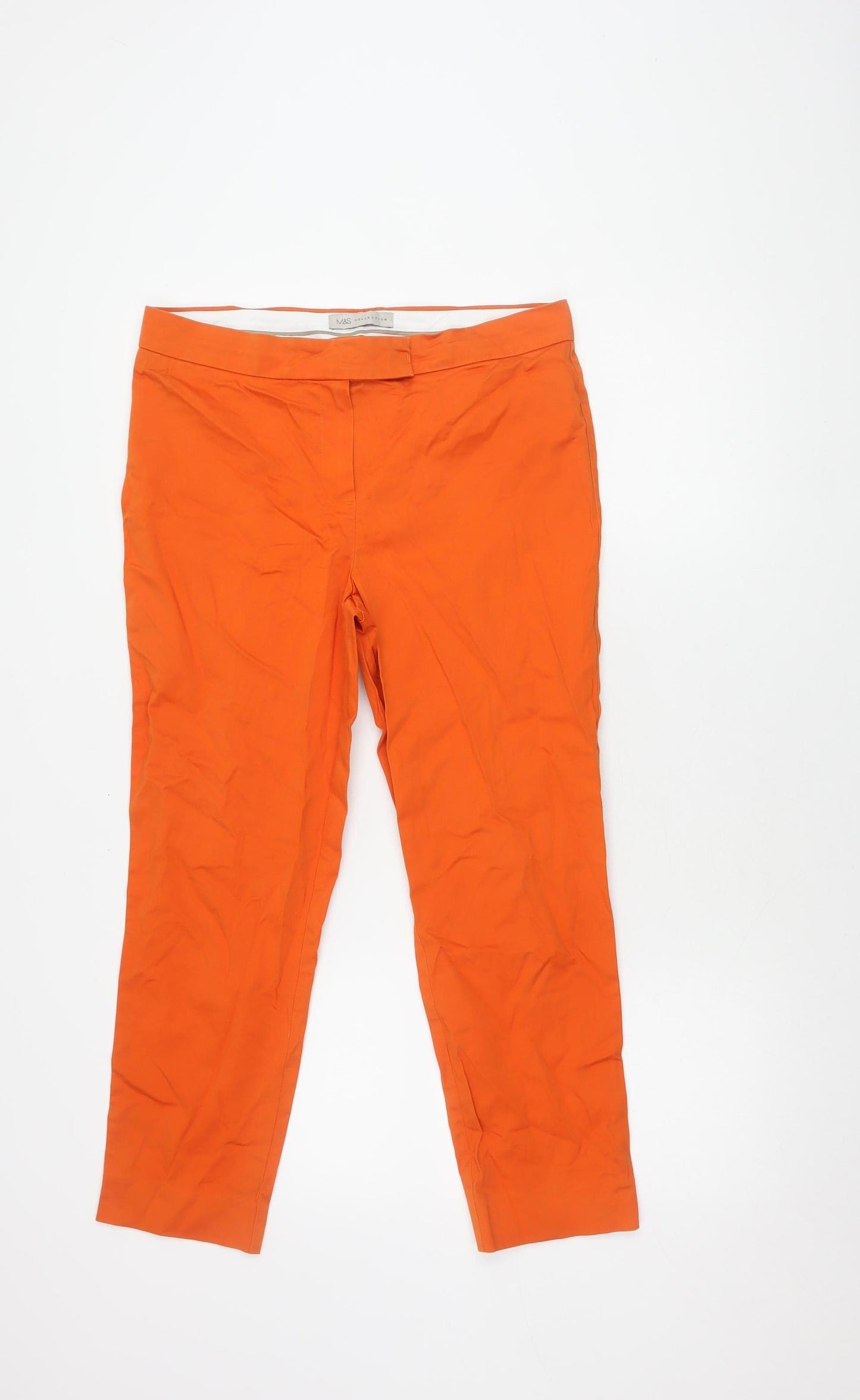 Marks & Spencer Orange Women's Straight Trousers Size 12
