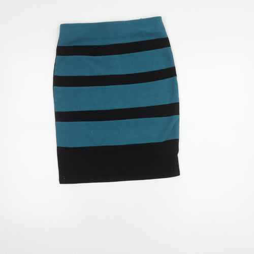 Frank Lyman Women Black Striped Pencil Skirt Size 10