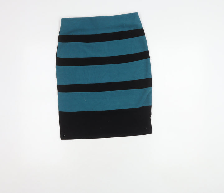 Frank Lyman Women Black Striped Pencil Skirt Size 10