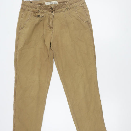 New Look Women's Brown Chino Trousers Size 12 Cotton