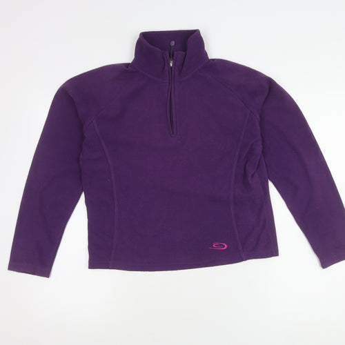 Crane Trail Women's Purple Pullover Fleece, Small, 1/4 Zip