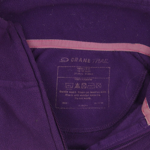 Crane Trail Women's Purple Pullover Fleece, Small, 1/4 Zip